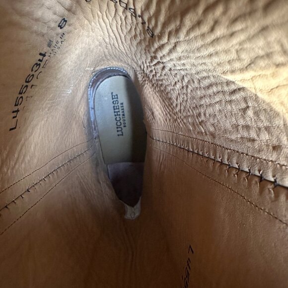 RARE VTG Lucchese Classics Buffalo Teak Buff Triad Cowboy Boots Womens 8 B - Picture 12 of 13